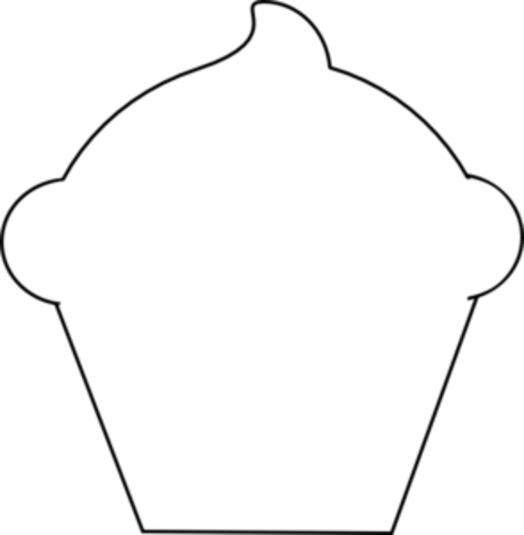Related Cup Cake Clipart Black And White - Line Art (588x600)
