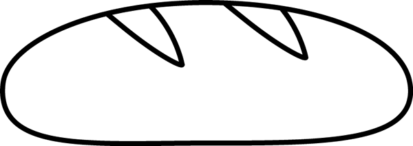 Bread Clip Art - Bread Clipart Black And White (600x213)