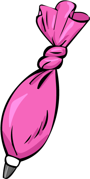 Cake Pink Icing Clip Art - Icing Bag Clip Art (374x638)