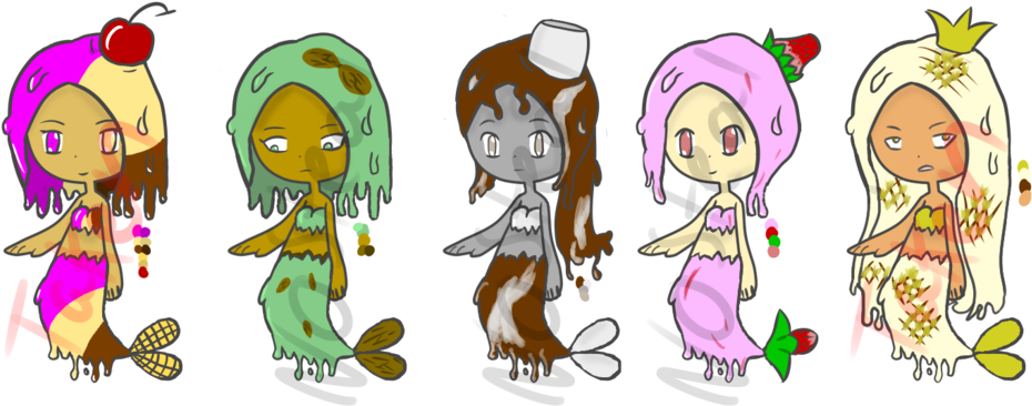 Ice Cream Mermaid Adopts By Emptyproxy - Cartoon (1024x410)