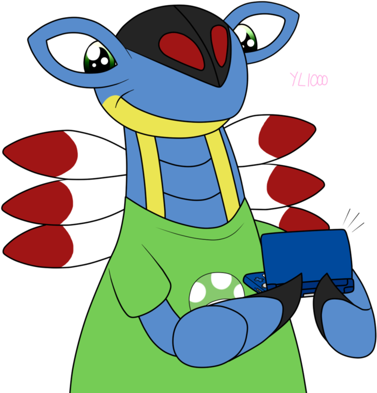 [pc] Brais Playing His 3ds By Yoshilover1000 - Cartoon (884x903)