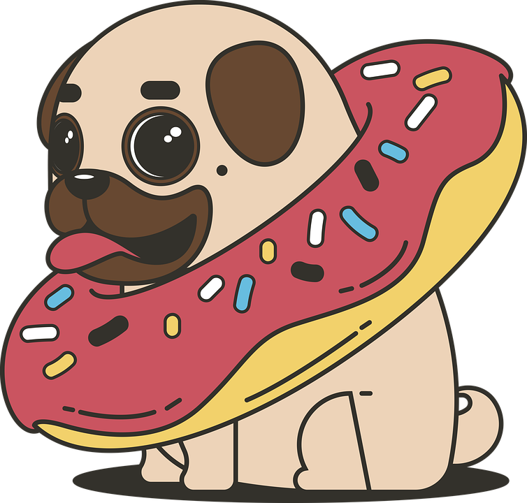 Cupcakes Images Â - Pug In A Donut (754x720)