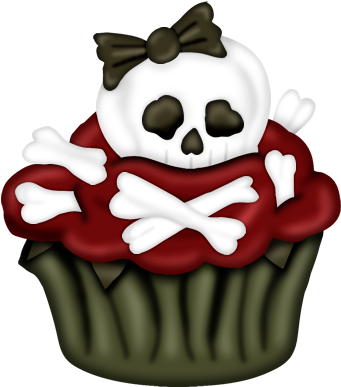 Halloween Cupcake * - Halloween Cupcake Clipart (386x420)