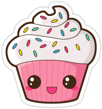 Cupcake Sticker - Happy Cupcake (375x360)
