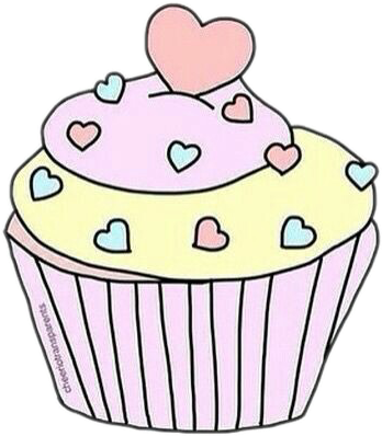 Cupcake - Sticker For Tumblr Cake (348x398)