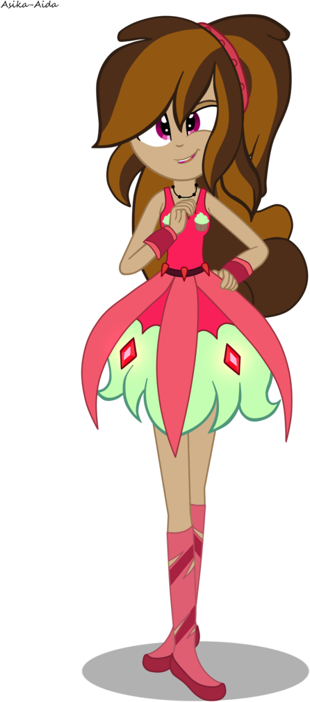Asika-aida, Boots, Clothes, Commission, Cupcake - My Little Pony: Equestria Girls (515x1024)