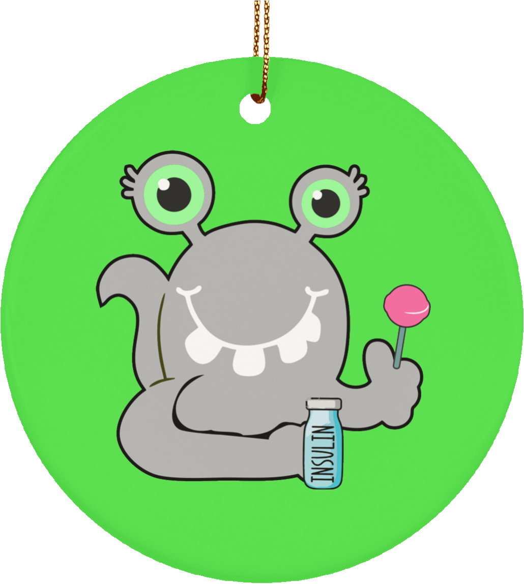Diabetes Monster Ceramic Circle Ornament - Ceramic (1155x1155)