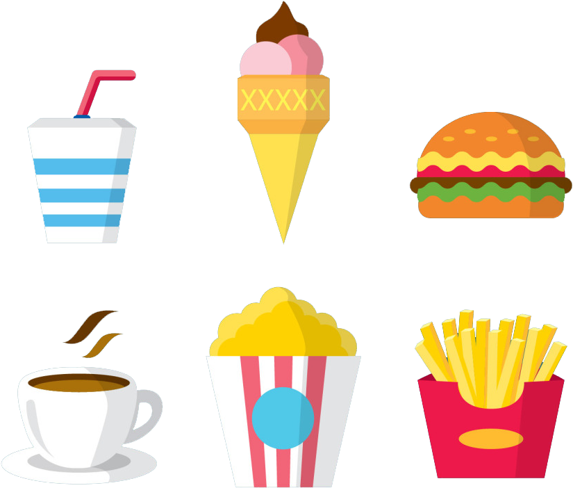 Ice Cream Cone French Fries Hamburger Fast Food - Ice Cream Cone French Fries Hamburger Fast Food (1024x814)