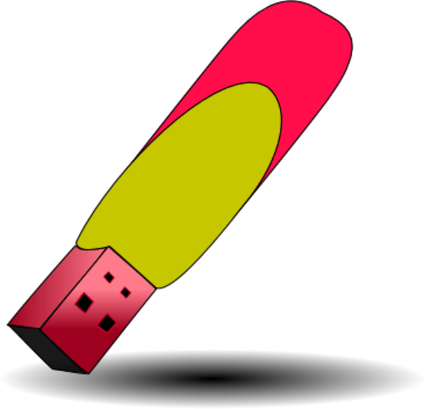 Usb Flash Drive Memory Stick Vector Clip Art - Usb Flash Drive (600x580)