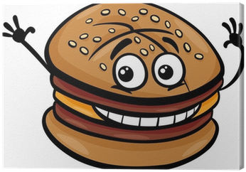 Obraz Na Plátně Cheeseburger Kreslená Postavička • - Cheeseburger Cartoon (400x400)