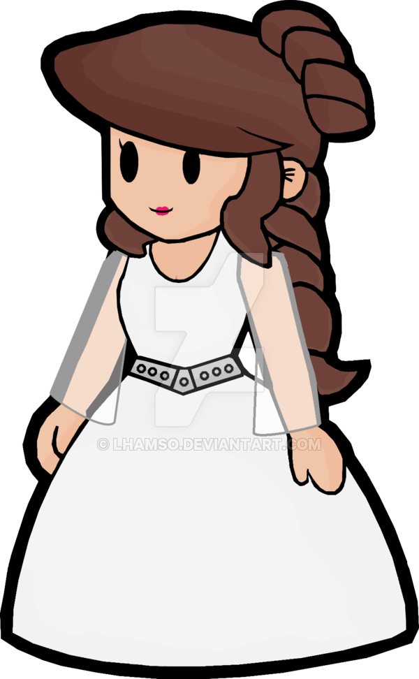 Princess Leia Paper Mario By Lhamso - Paper Mario Paper Princess (600x972)