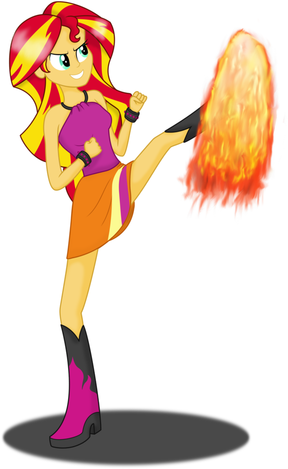Deannaphantom13, Avatar The Last Airbender, Crossover, - Mlp Eg Sunset Shimmer Fire (705x1024)