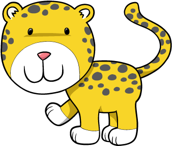 Smiling Cheetah Cub Wall Decal - Cartoon Of Baby Cheetahs (390x346)