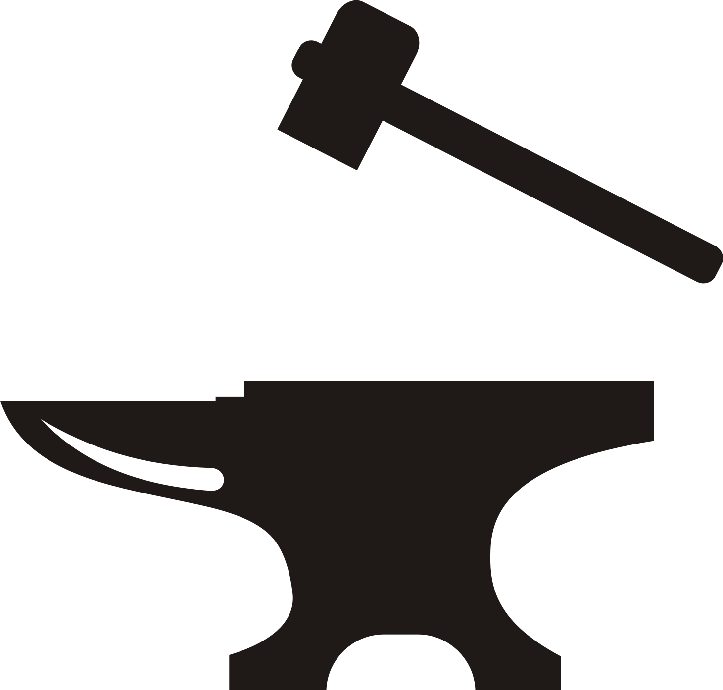 Anvil Blacksmith Hammer Clip Art - Anvil Silhouette (1461x1394)