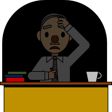 残業するビジネスマンのイラスト（４） - Illustration (362x359)