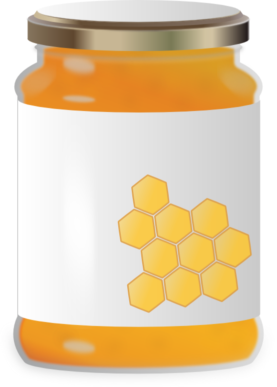 Jar Clipart Transparent - Vector Honey Bottle Png (555x774)