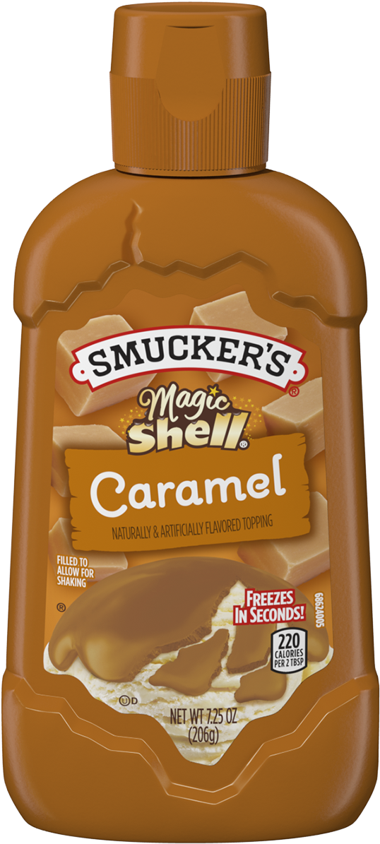 Caramel Sauce Clipart - Magic Shell Chocolate Fudge Topping (554x1200)