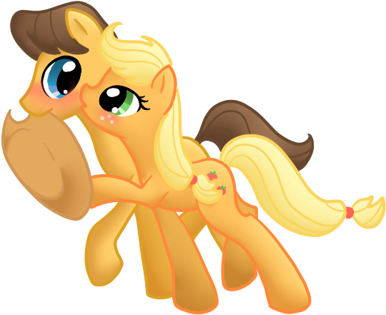 Applejack I Caramel - Пони Эпплджек И Карамель (594x527)