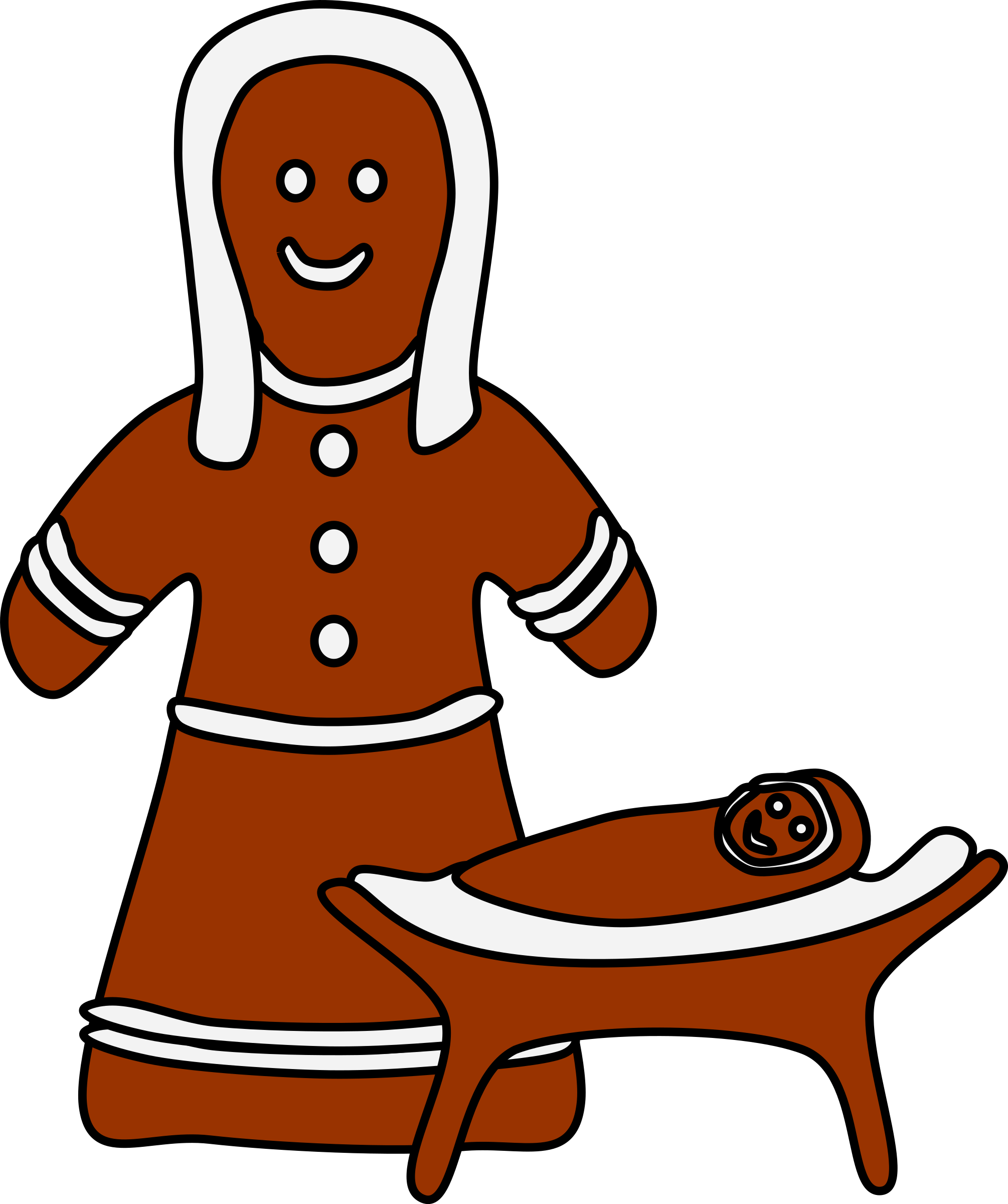 Gingerbread Mary And Jesus - Clip Art (2010x2400)