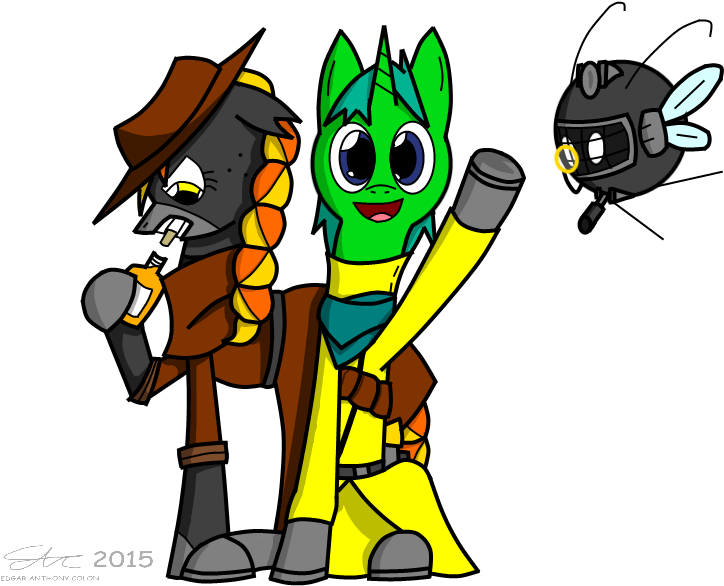 Derpanater, Bandolier, Blue Eyes, Braid, Braided Tail, - Cartoon (800x597)