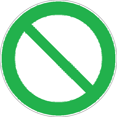 Ban Green Sign - Green Ban Sign (500x500)