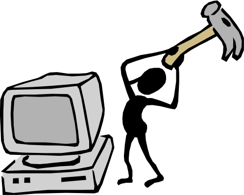 Ucsc It Services Offers Secure Disposal And Destruction - Stick Figure With Hammer (498x398)