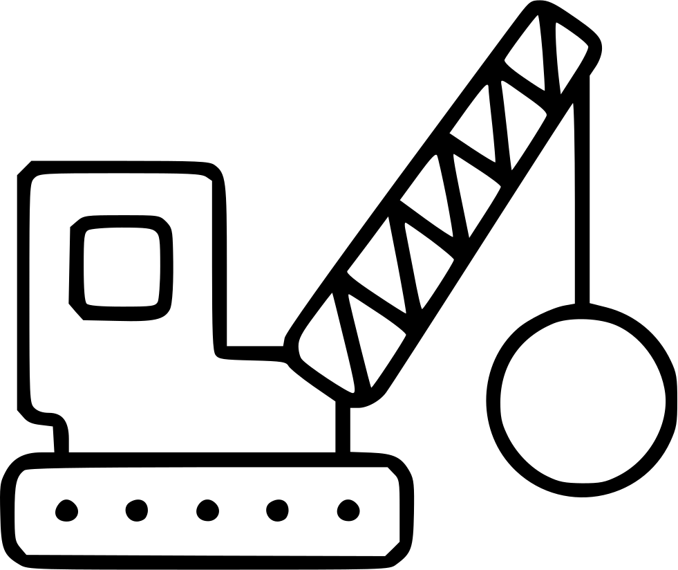 Demolition Crane Destroy Ruin Breakdown Heavy Logistics - Demolition Icon Png (981x824)