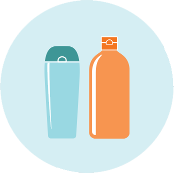 Icon Of Shampoo And Conditioner Bottles - Shampoo (348x347)