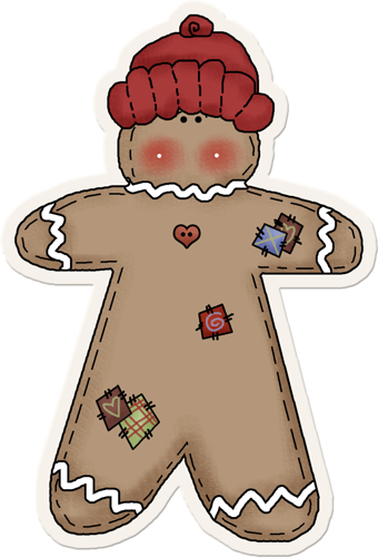 Primitive Gingerbread Man * - Christmas Clipart (340x500)