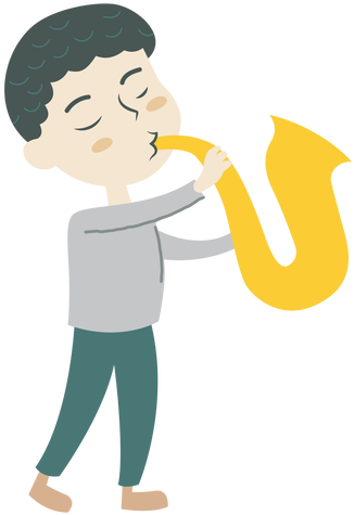 Boy Playing Saxophone Cartoon Transparent Png - Saxophone (512x512)