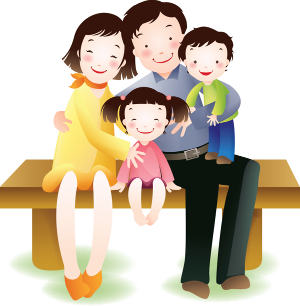 Personnages - Page - Crianças Abraço Familia Clipart (600x613)