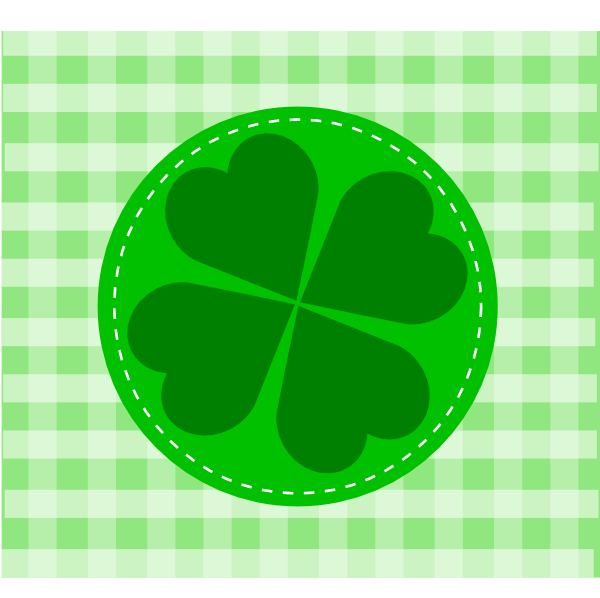 Four Leaf Clover, Shamrock, Gingham, Clipart, Clip - Trevo Da Sorte Png (600x598)