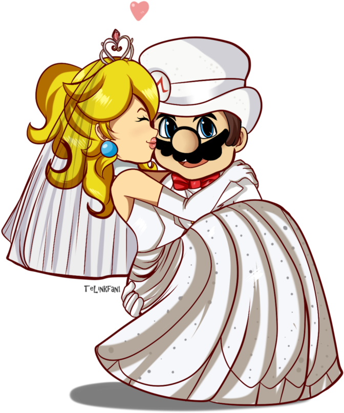 Wedding Mario X Peach By Telinkfan1 - Mario And Peach Wedding (782x1021)