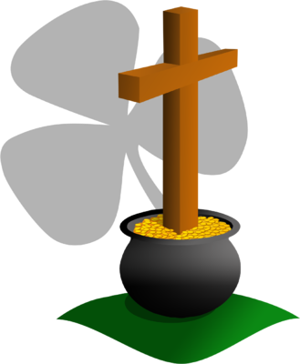 Elegant Pot Of Gold Clip Art Image Pot Of Gold Christart - Shamrock (329x400)