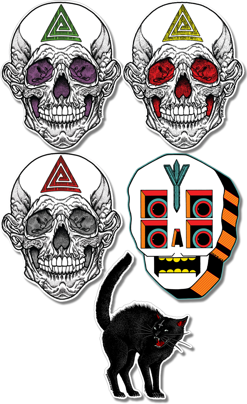 Trueblack 4" X 5" Diecut Vinyl Stickers - Illustration (796x1308)