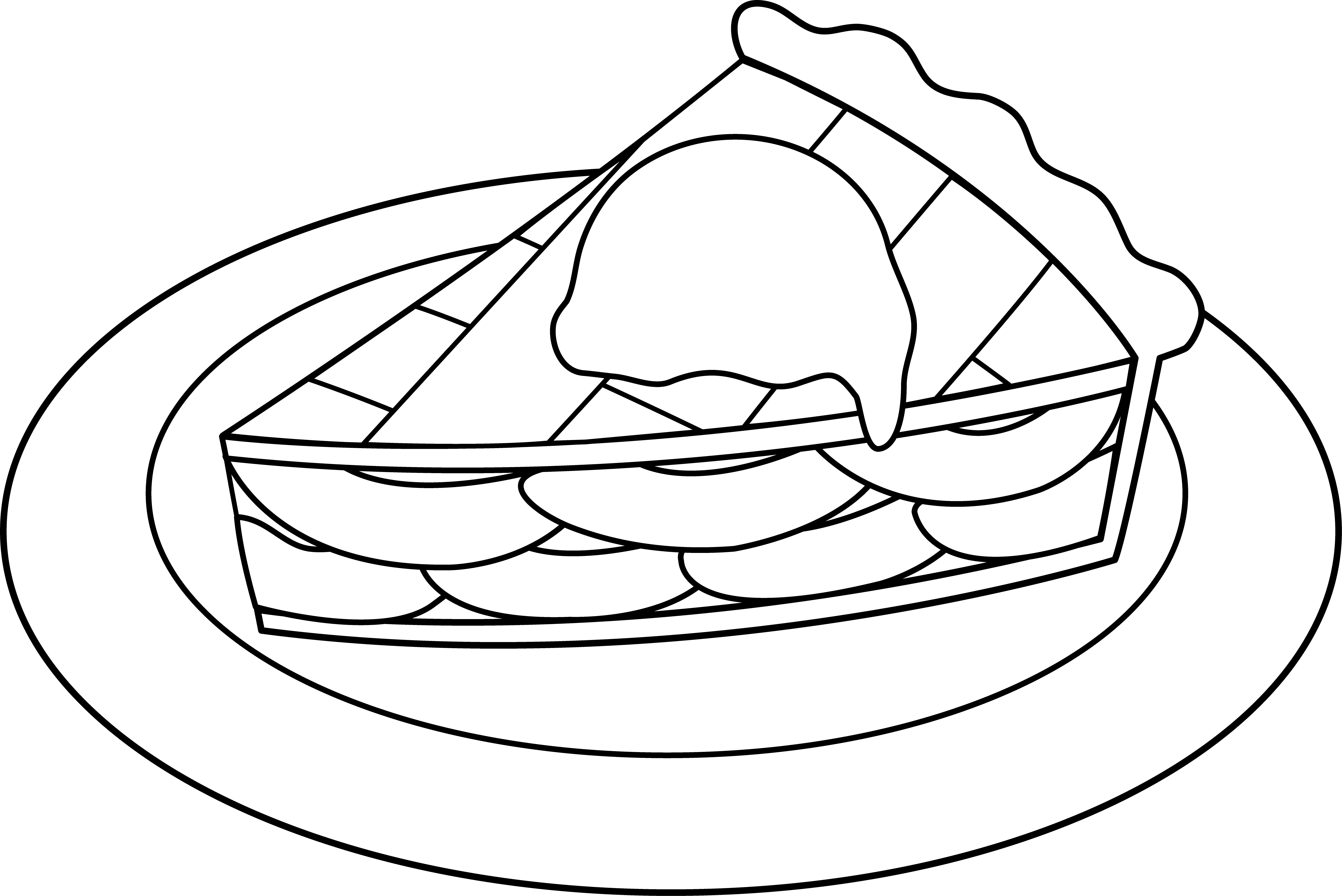 Pie And Ice Cream Clipart - Drawing Of A Apple Pie (5901x3941)