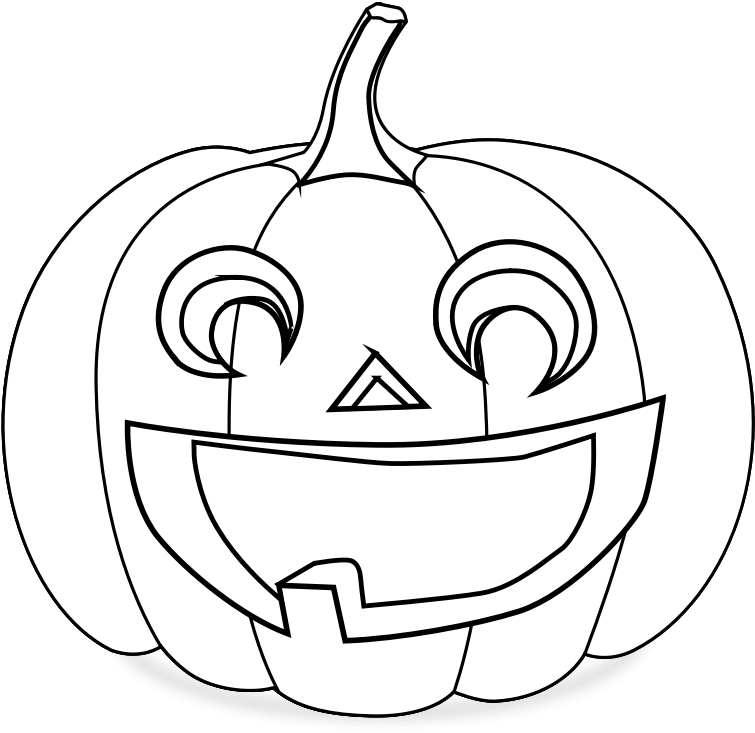 Pumpkin Coloring Page - White On Black Pumpkin (800x800)