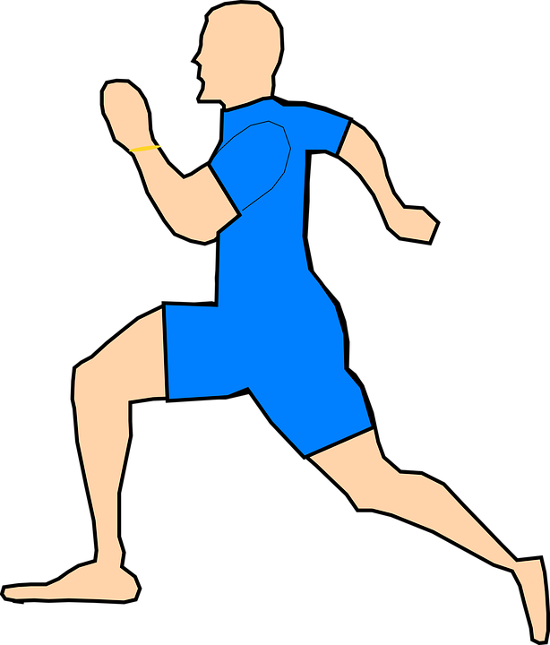 Man Running Jogging - Cartoon Running Man Clip Art (614x720)
