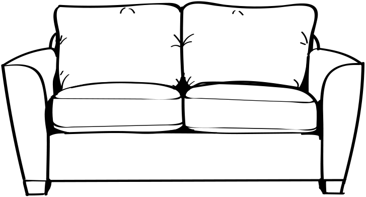 Dimensional Line Drawing For The Kirkwood Loveseat - Kirkwood, Atlanta (727x391)