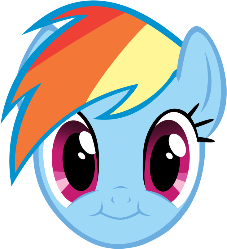 Rainbow Dash Cute Face Vector By Esipode - My Little Pony Face (900x876)
