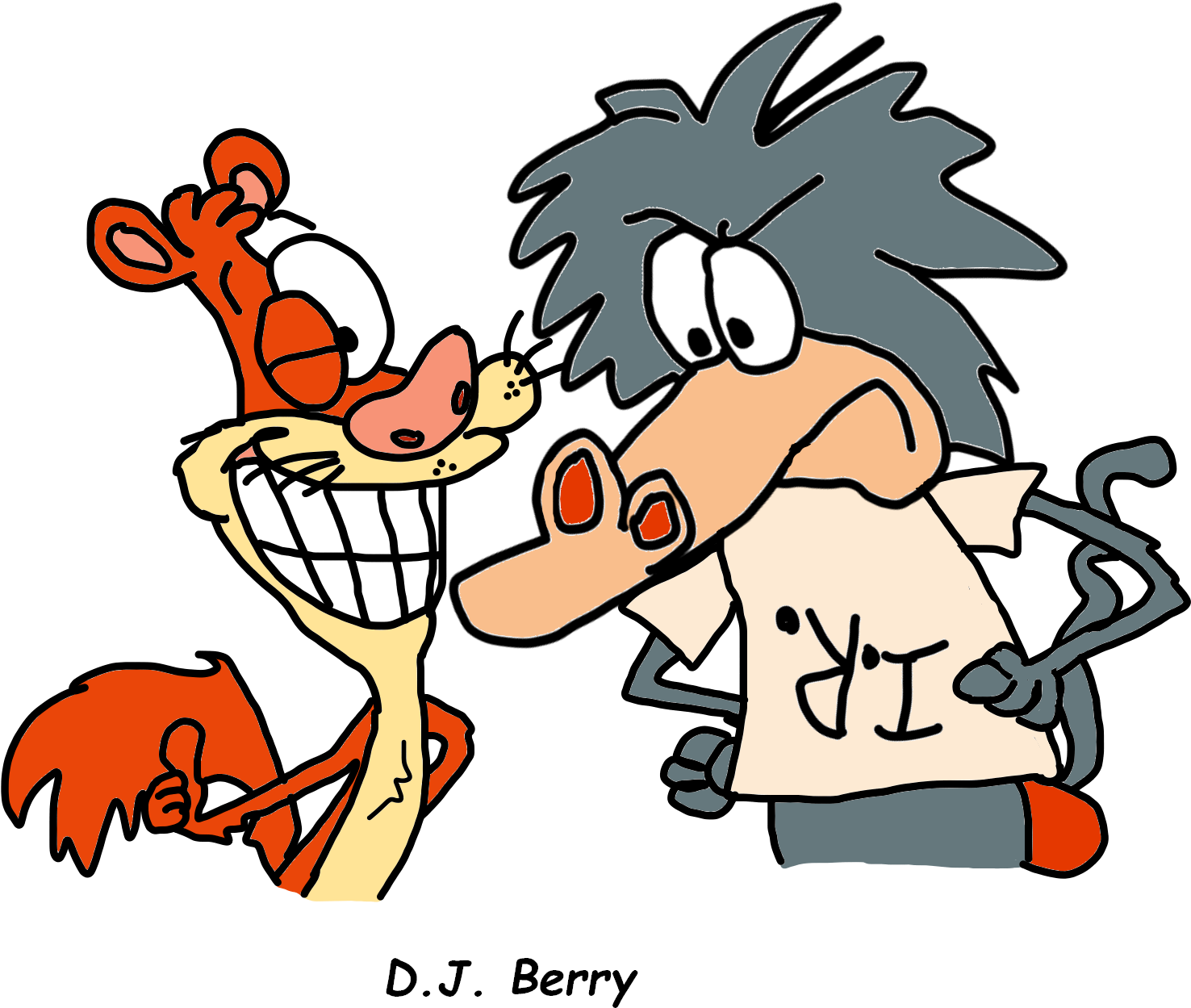 Weasel And Baboon - Cartoon (2000x1920)