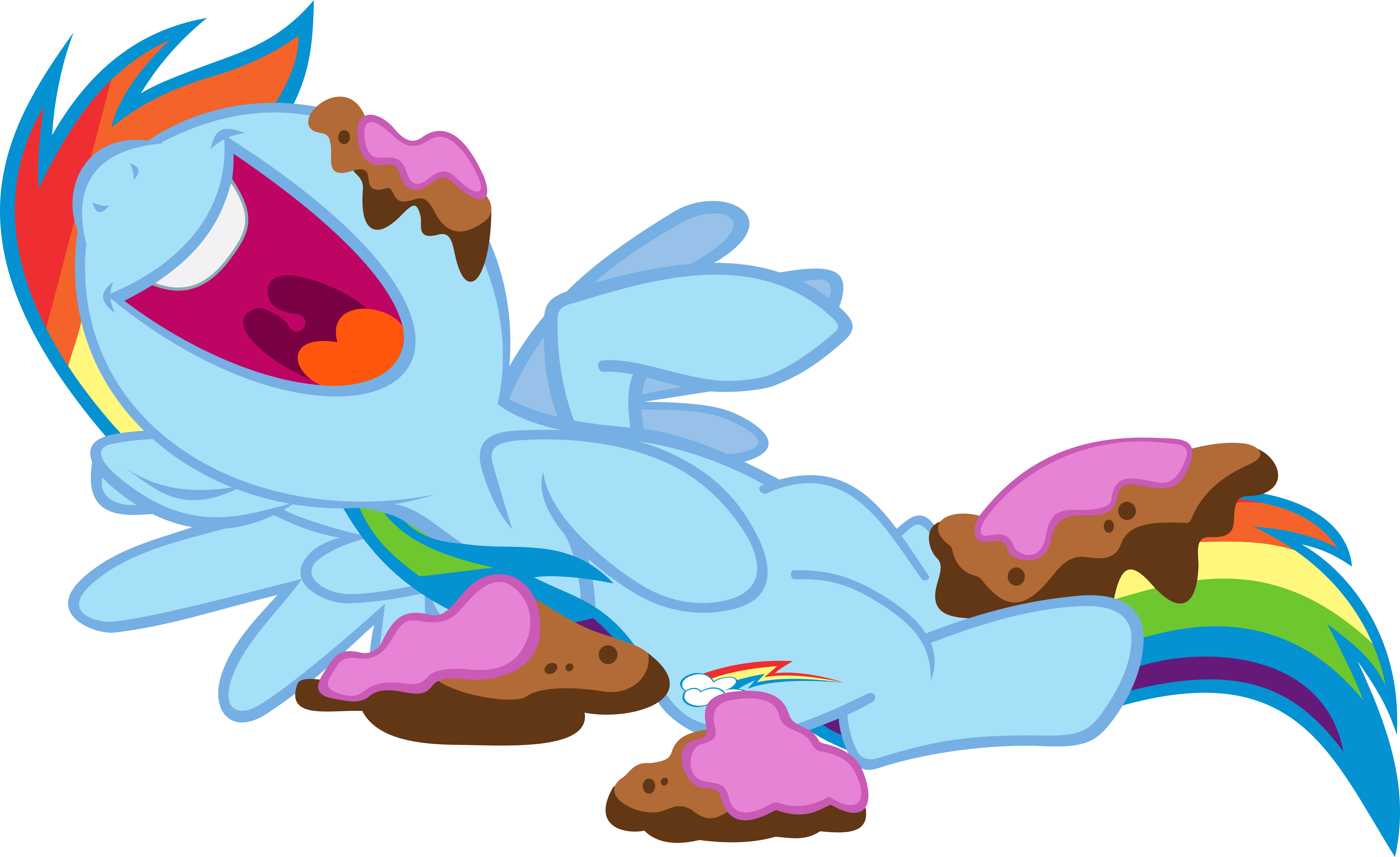 Caked-up Rainbow Dash By Ahkreem - Rainbow Dash Eating Cake (6357x3889)