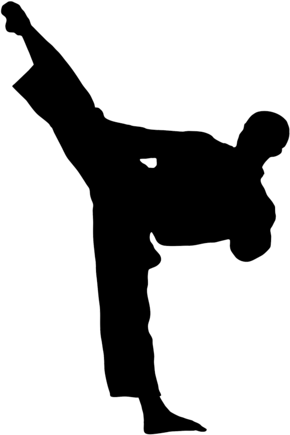 Kick Karate Martial Arts Taekwondo Clip Art - Karate Kick Silhouette (808x1024)
