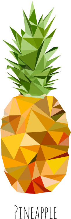 Low Poly Pineapple I Created In Illustrator Nanas Pineapple - Low Poly Pineapple (595x842)