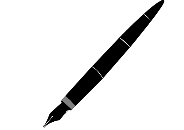 Fountain Pen Silhouette Clipart Panda - Fountain Pen Clipart (600x424)