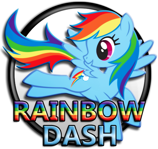 My Little Pony Rainbow Logo For Kids - Rainbow Dash In Words (512x512)