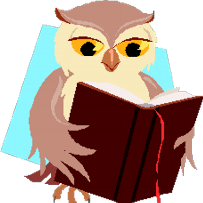 Indian Grove Lrc - Cartoon Owl Reading A Book (400x400)