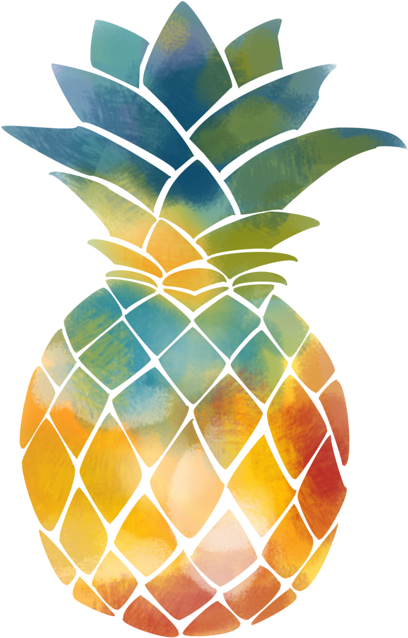 Pineapple Vector Png 54726 - Pine Apple Water Color Png (1000x1333)