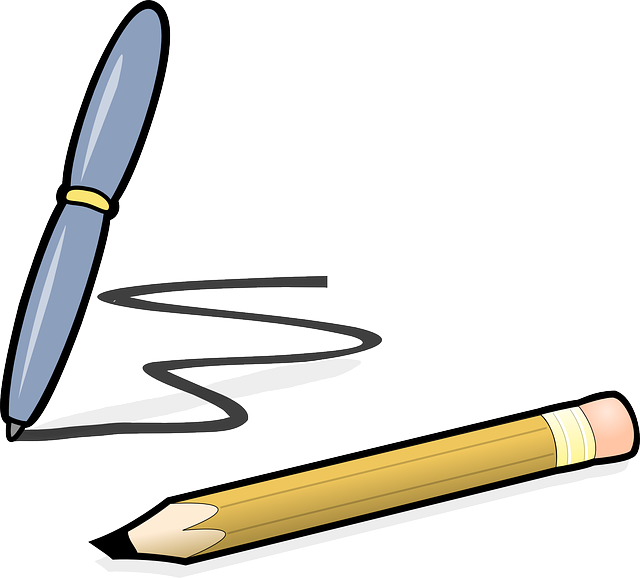 Draft Pen, Pencil, Biro, Office, Writing, Scribble, - Pen And Pencil Clipart (640x578)