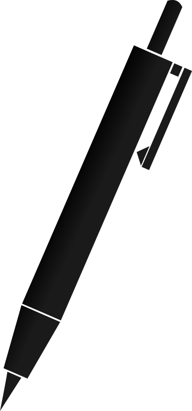 See Here Pen Clipart Black - Pen Clipart Png (374x800)